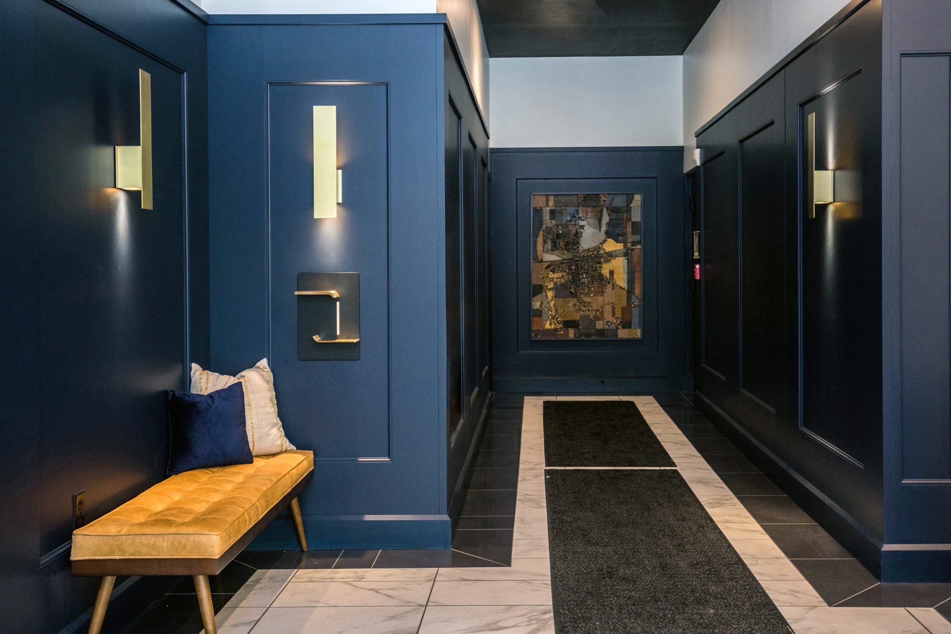 A luxury, boutique hotel needed a hand sanitizing fixture to match its modern, upscale aesthetic.