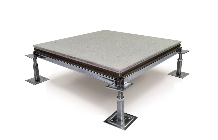 STONEWORKS Classic Concrete raised access floor combines a high-end architectural finish with the structural integrity of a single integrated panel. No additional finish is needed.