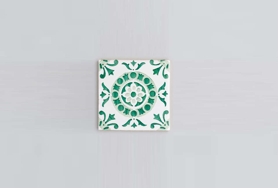 Green Hand Painted Tile 3 63fcea28cd381