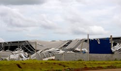 Most roofing systems in the path of the derecho were compromised. Some were completely removed. Most roofing systems in the path of the derecho were compromised. Some were completely removed.