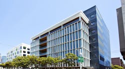 Laminated tempered Starphire® glass comprises the handrails on the balconies on floors two through six. Laminated tempered Starphire® glass comprises the handrails on the balconies on floors two through six.