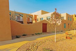 exterior_adobe wall_Santa Fe County Courthouse exterior_adobe wall_Santa Fe County Courthouse
