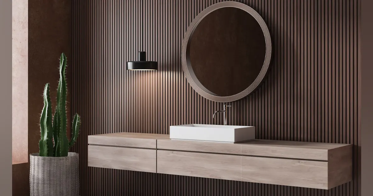Walnut Mini Rib Cladding RIVA Cladding in Walnut | Architectural Products