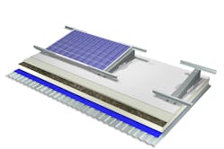 The Sika SolaRoof PVC roof assembly and racking system requires no deck penetrations, offering a problem-solving solar roof system for low-slope construction projects.