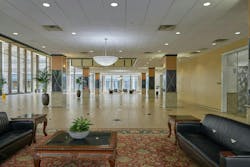 Prior to renovation, the lobby was dark, outdated and empty, with an occupancy rate of less than 50%. Prior to renovation, the lobby was dark, outdated and empty, with an occupancy rate of less than 50%.