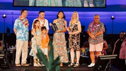 Dirk and Shelley Wald (back row, second and third from left), accept the 2023 Rick Wiedemer Guiding Light Award at The H Foundation's annual 2023 Goombay Bash fundraiser. Dirk and Shelley Wald (back row, second and third from left), accept the 2023 Rick Wiedemer Guiding Light Award at The H Foundation's annual 2023 Goombay Bash fundraiser.