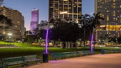 Custom street fixtures by Savino & Miller Design Studio and Louis Poulsen at Bayfront Park, Miami Custom street fixtures by Savino & Miller Design Studio and Louis Poulsen at Bayfront Park, Miami