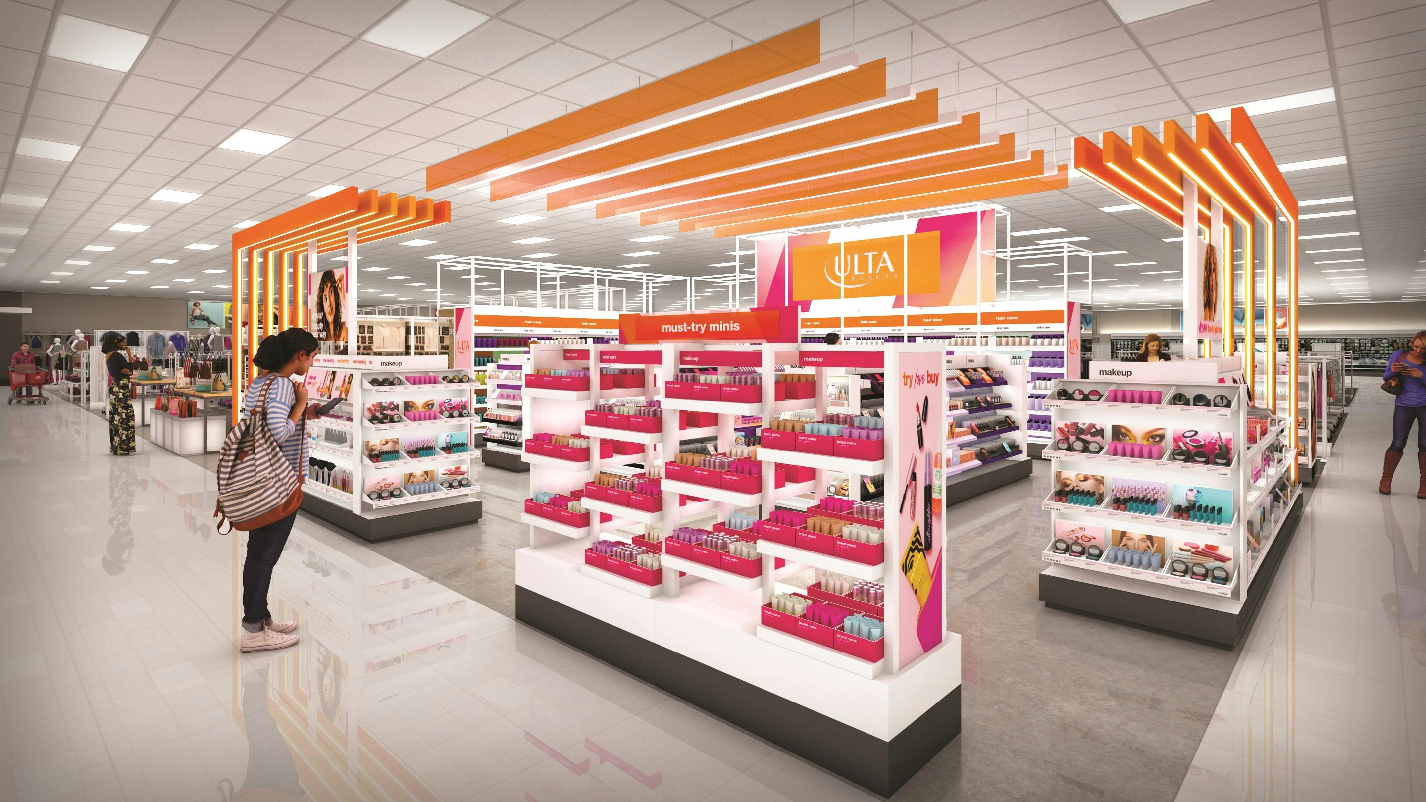 Lighting at Ulta Beauty and Target Pop-Up Shops