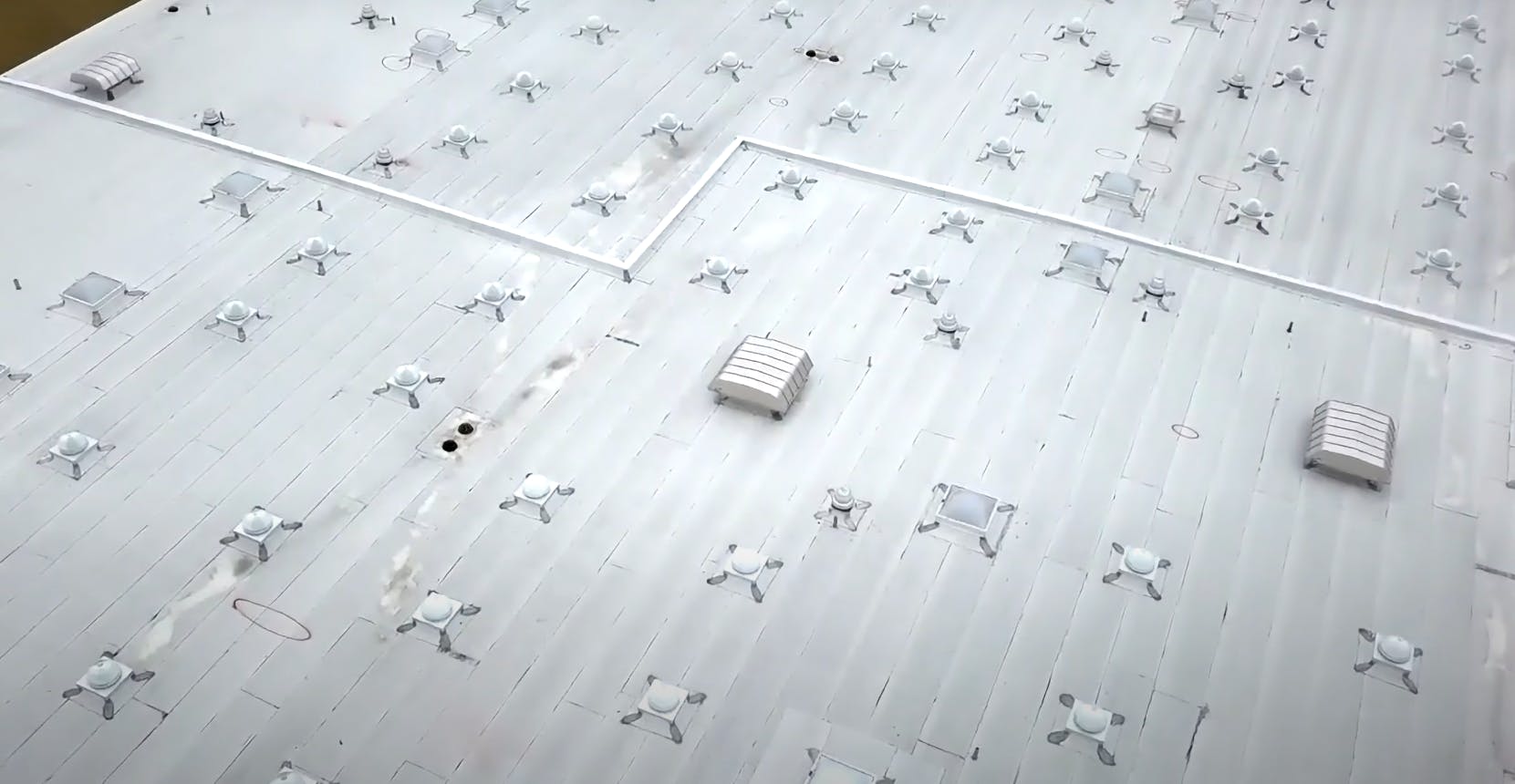 The roof of the Calk-Wilson Elementary School, located in Corpus Christi, TX, remained intact after its exposure to Hurricane Harvey, which struck the Coastal Bend as a Category 4 major hurricane in 2017.