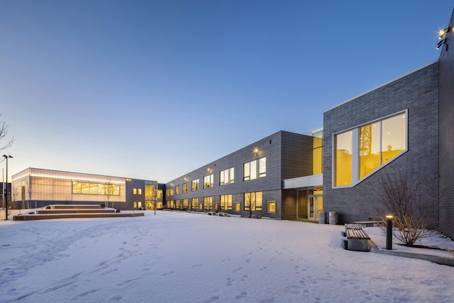 exterior powel slams school wall graze halo effect