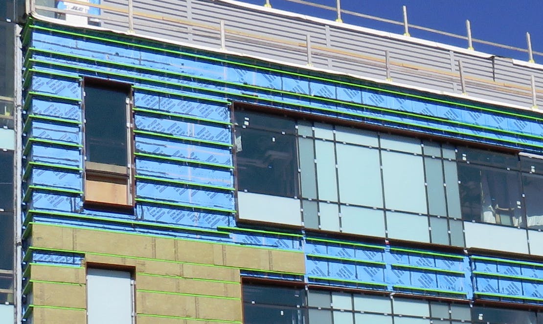 The Menino Pavilion at Boston Medical Center, designed by TRO Jung|Brannen Healthcare Architecture uses GreenGirt CMH at 4-in. depth with mineral wool insulation to maximize energy efficiency under the terracotta and ACM cladding.