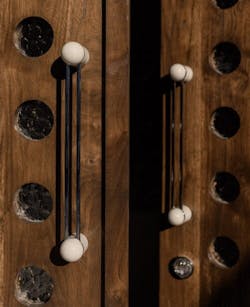 Hemisphere H04 Pull Handle Bankston Chrome Bone Hemisphere H04 Pull Handle Bankston Chrome Bone