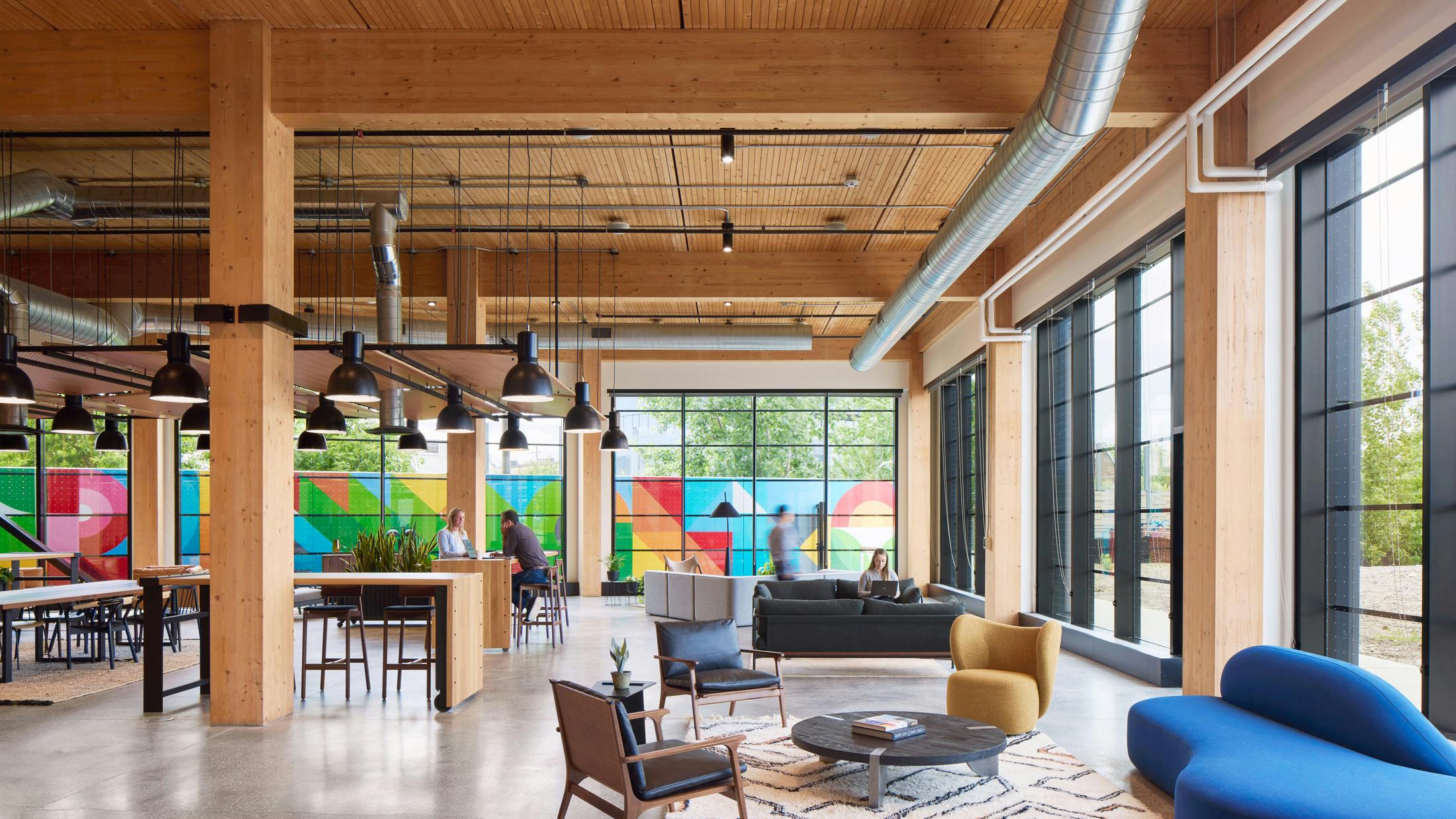 Dowel laminated timber interior at T3 Sterling