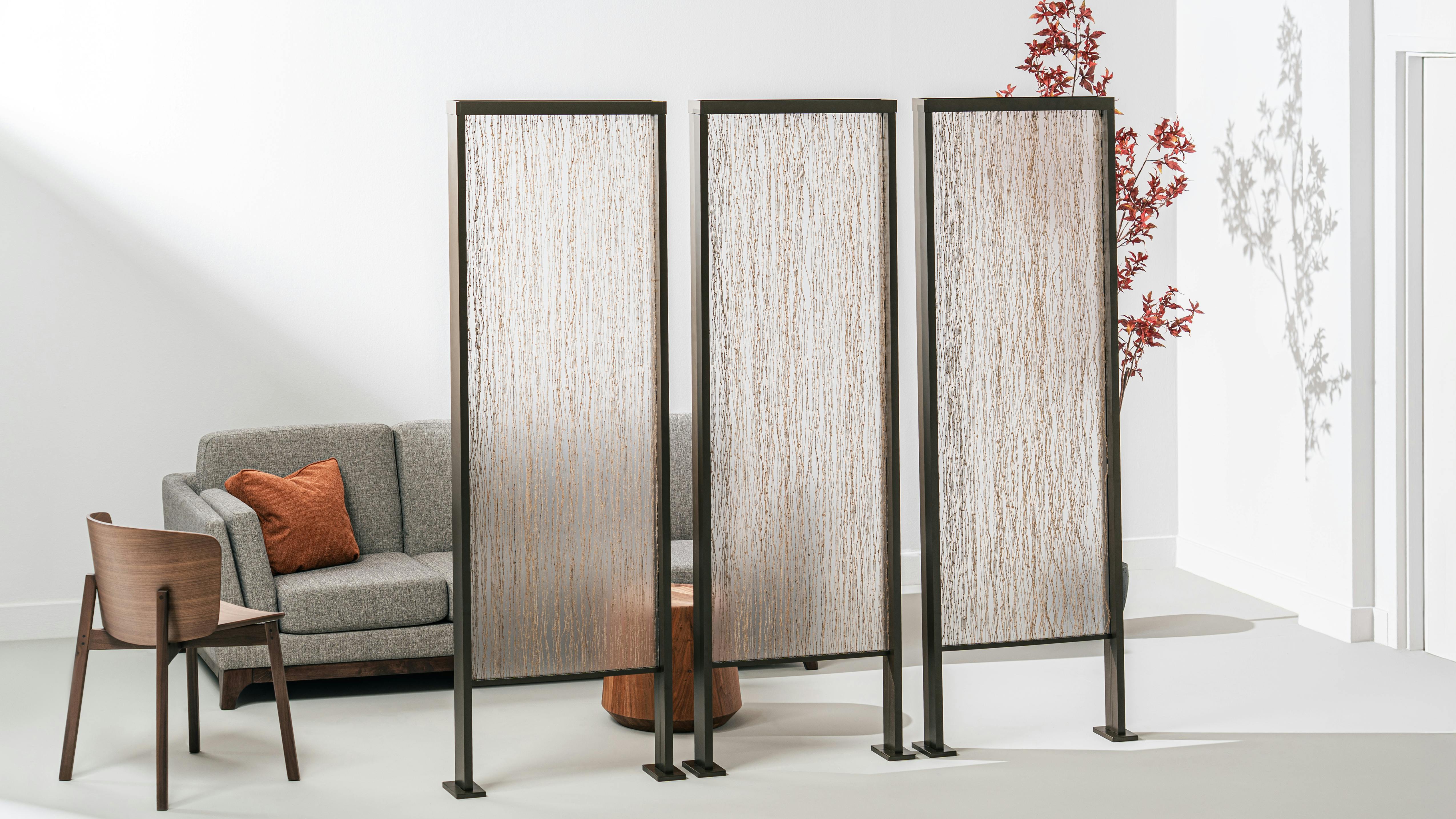 Knotted Hemp and Woven Bamboo in the Varia Artisan Partition Collection