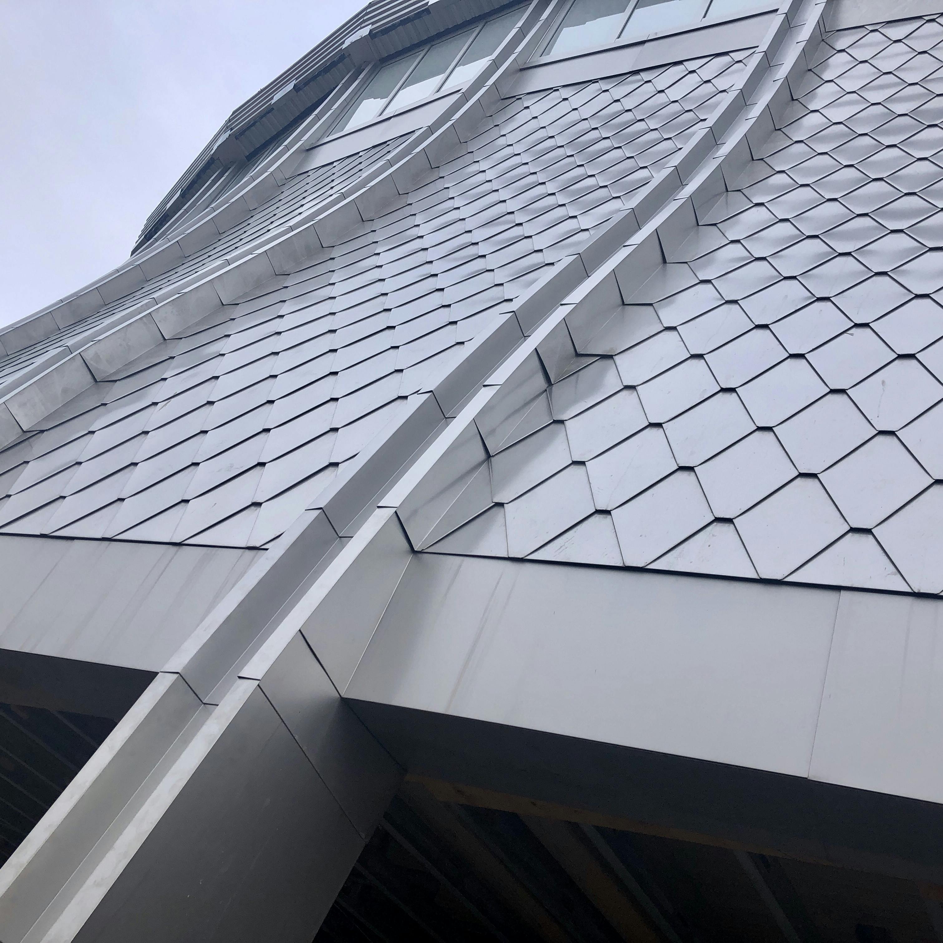 InvariMatte micro textured stainless steel flat lock exterior panels