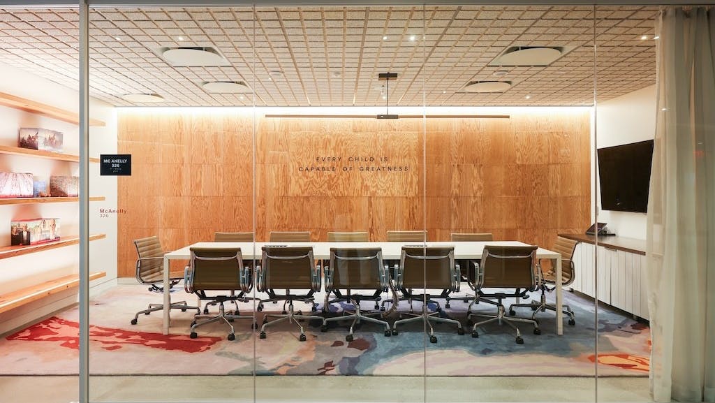 LittleOnes Zepto 1' downlights were integrated into felt ACT tiles