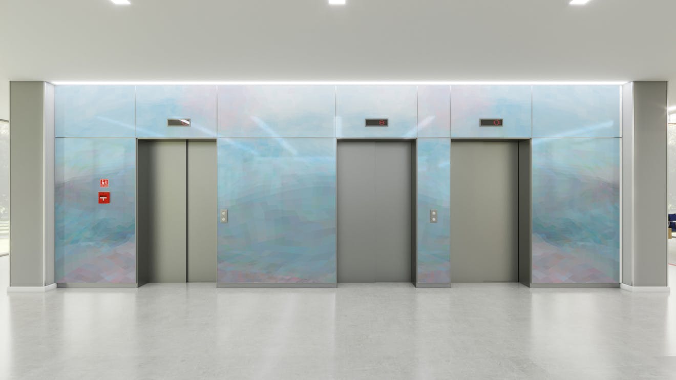 Skyline Glass Mural by Jill Malek