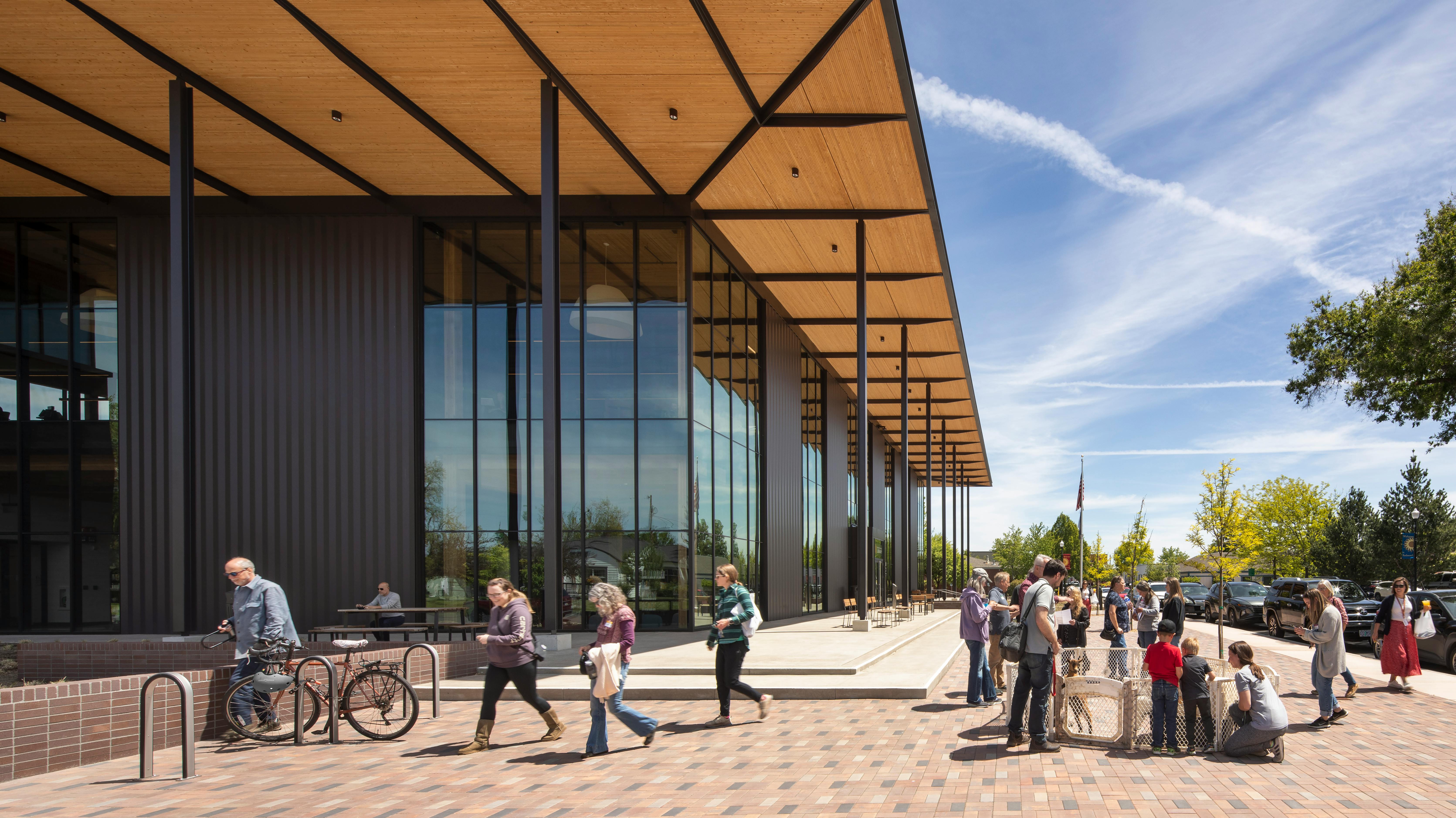Redmond Library Exterior with Hardscape