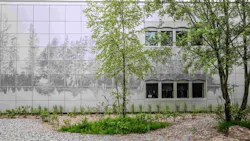 ALUCOLUX .063' in JLR Champagne Metallic at Mears Middle School ALUCOLUX .063' in JLR Champagne Metallic at Mears Middle School