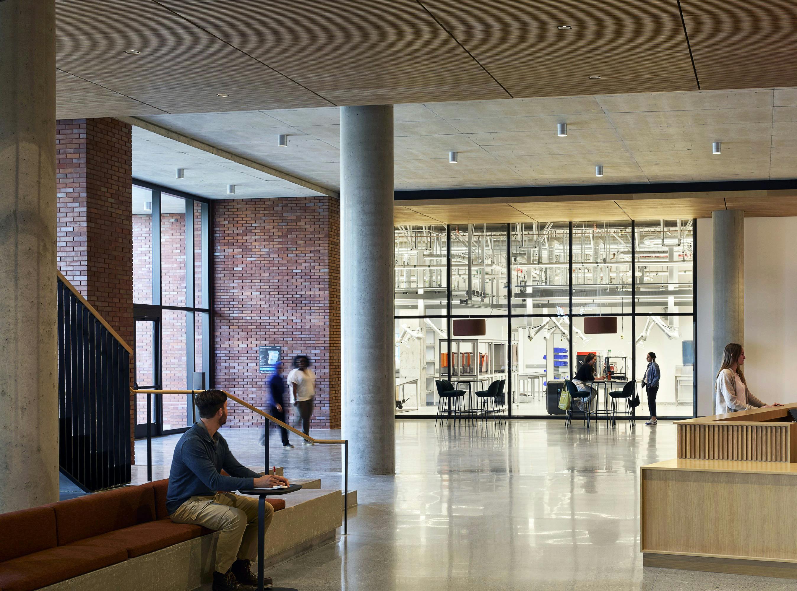 At Aggie Square, ZGF Architects created transparent ground-floor maker spaces to put research on display to inspire the next generation of STEM researchers.