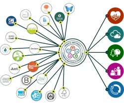 By organizing hundreds of ecolabels and standards into five impact areas—Human Health, Ecosystem Health, Social Health & Equity, Circularity, and Climate Health—the Common Materials Framework (CMF) helps everyone speak the same language about what matters most.