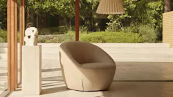 Lounge chair designed to be repaired and replaced in situ.