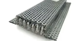 Close-up of Vulcan Honeycomb matrix with intumescent technology with ember-catching screen mesh built into galvanized steel frame