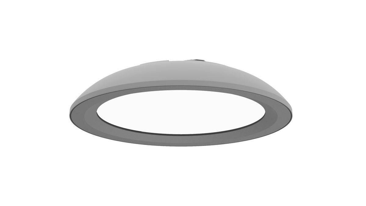Low-profile, large, edge-lit parking luminaire.