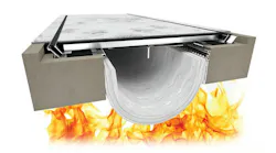 illustration of Fireline 940 Lateral Shear Fire Blanket with flames.