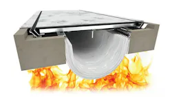 illustration of Fireline 940 Lateral Shear Fire Blanket with flames.