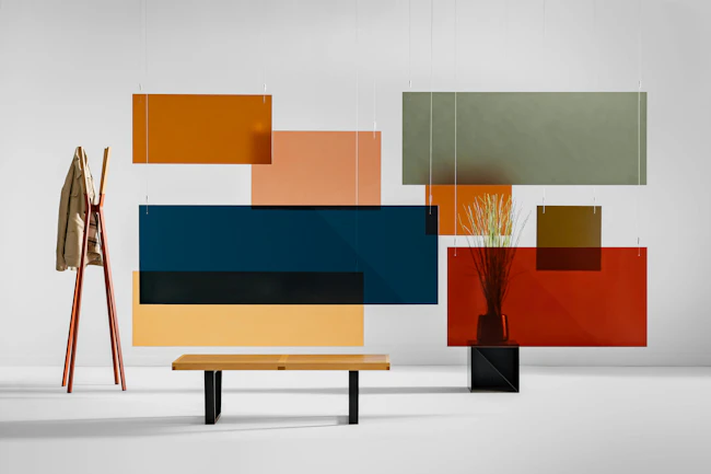 8 colored panels of 2026 color collection from 3form.