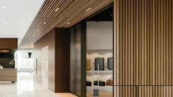 Grille Forte ceiling panels with integrated linear USAI lighting.
