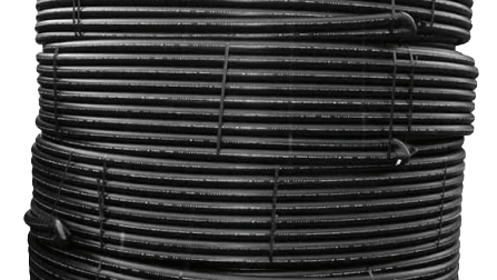Stack of reams of geothermal piping.