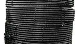 Stack of reams of geothermal piping.