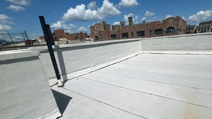 A rooftop with white PMMA coating.