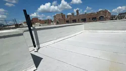 A rooftop with white PMMA coating.
